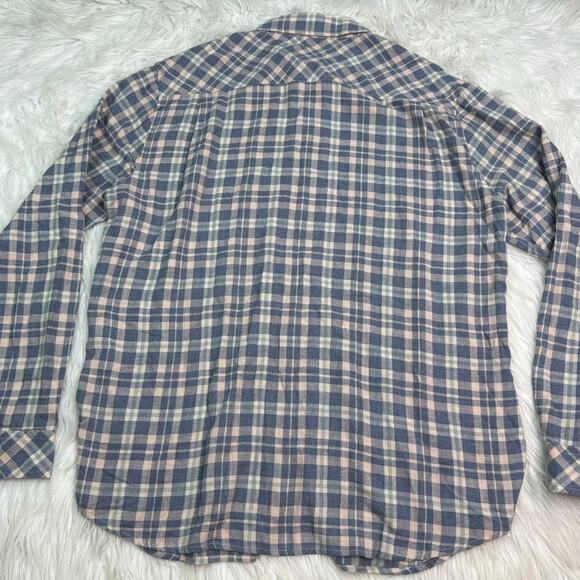 Rails Wyatt Shirt Men's XL Heather Blue Coral Plaid Button Up Long Sleeve - Picture 10 of 10